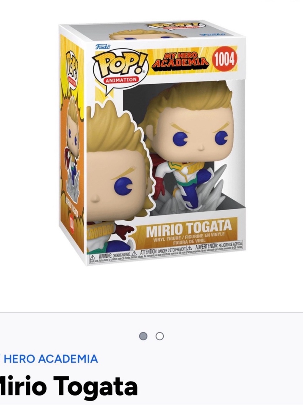Funko Pop! Animation Mirio Togata Vinyl Figure - Blonde, Blue, White- 1004